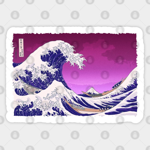 Pink Great Wave Sticker by Pinkazoid